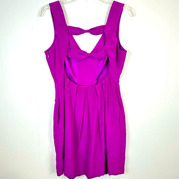 Walter 100% Silk Open Back Bow Detail Cocktail Dress Size 2 - Picture 6 of 10